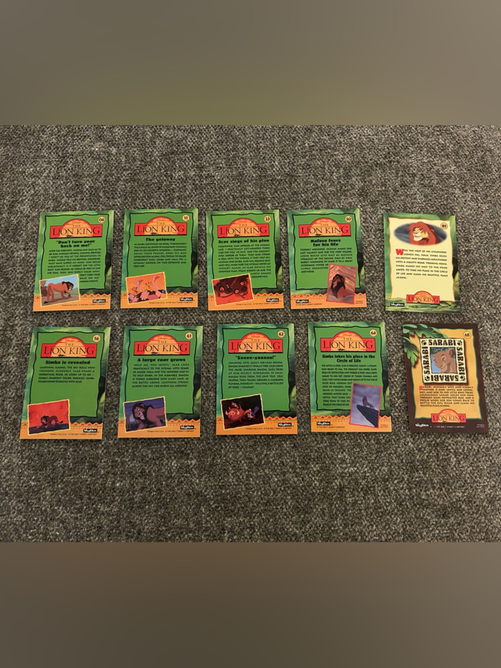 1994 Skybox The Lion King Trading Cards- 10 card set - Picture 2 of 2